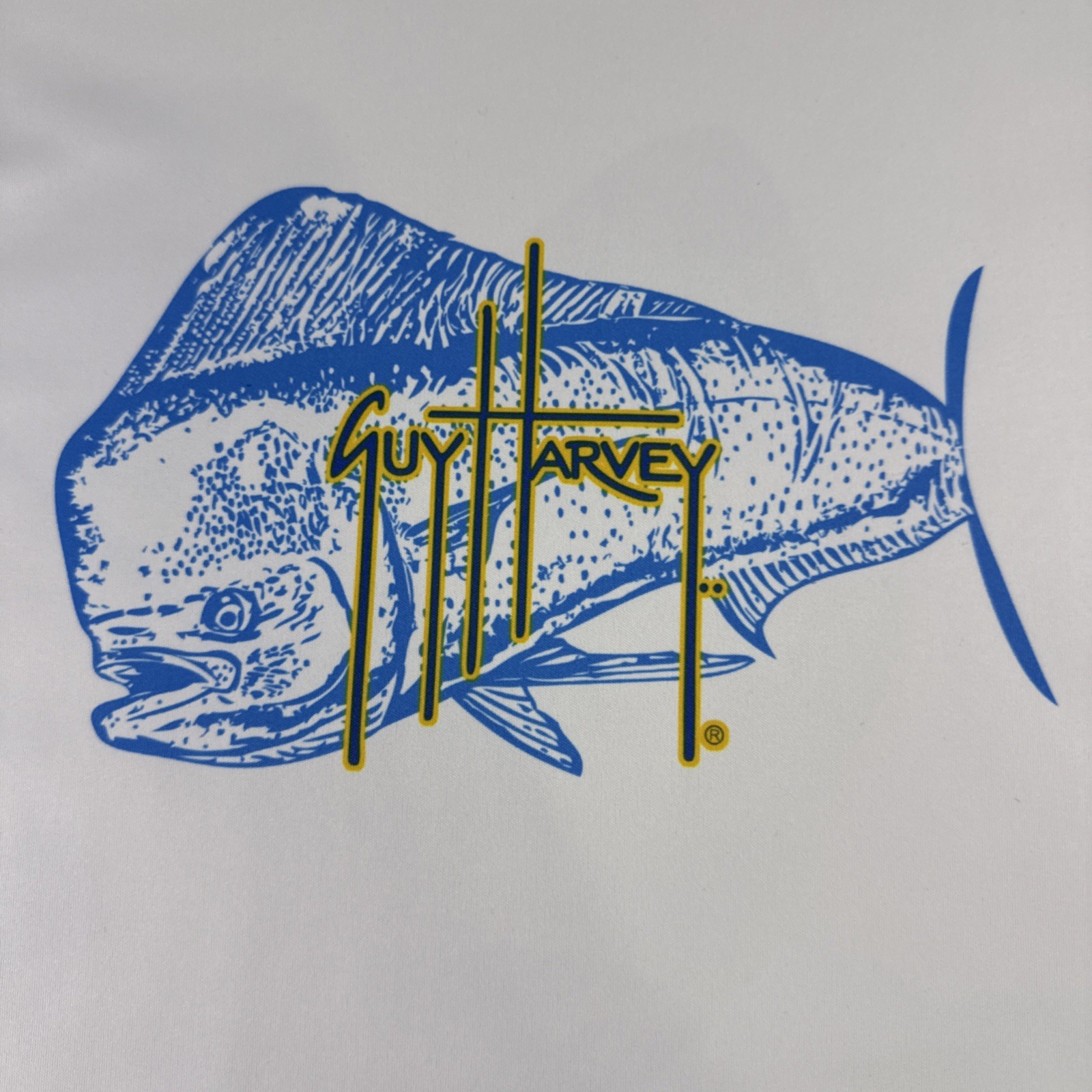 Guy Harvey AFTCO Shirt Mens Small Long Sleeve White Fishing Bluewater Mahi Mahi gallery
