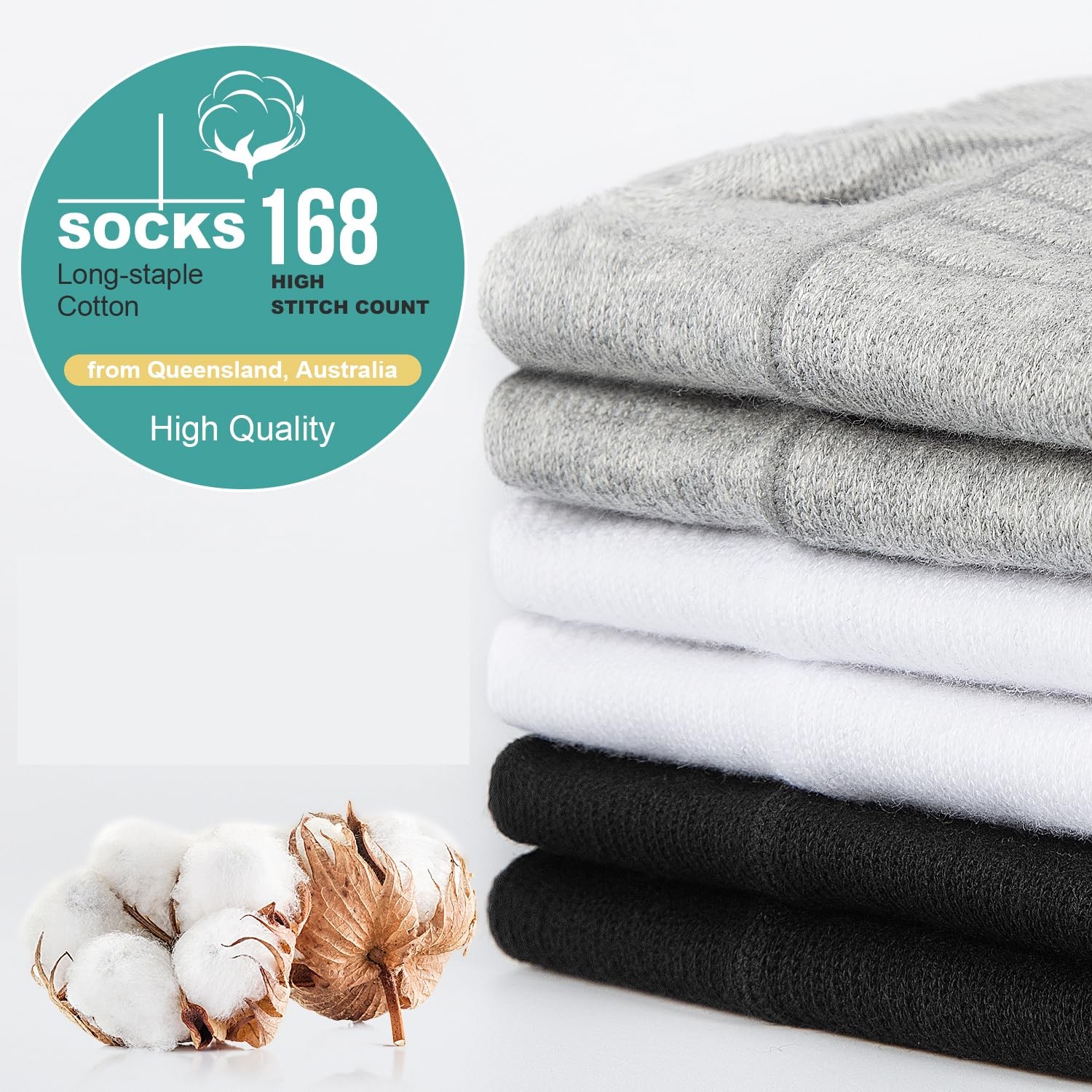 Running Cushioned Socks Black Ankle Socks for Men Women Breathable 6Pairs Bla... gallery