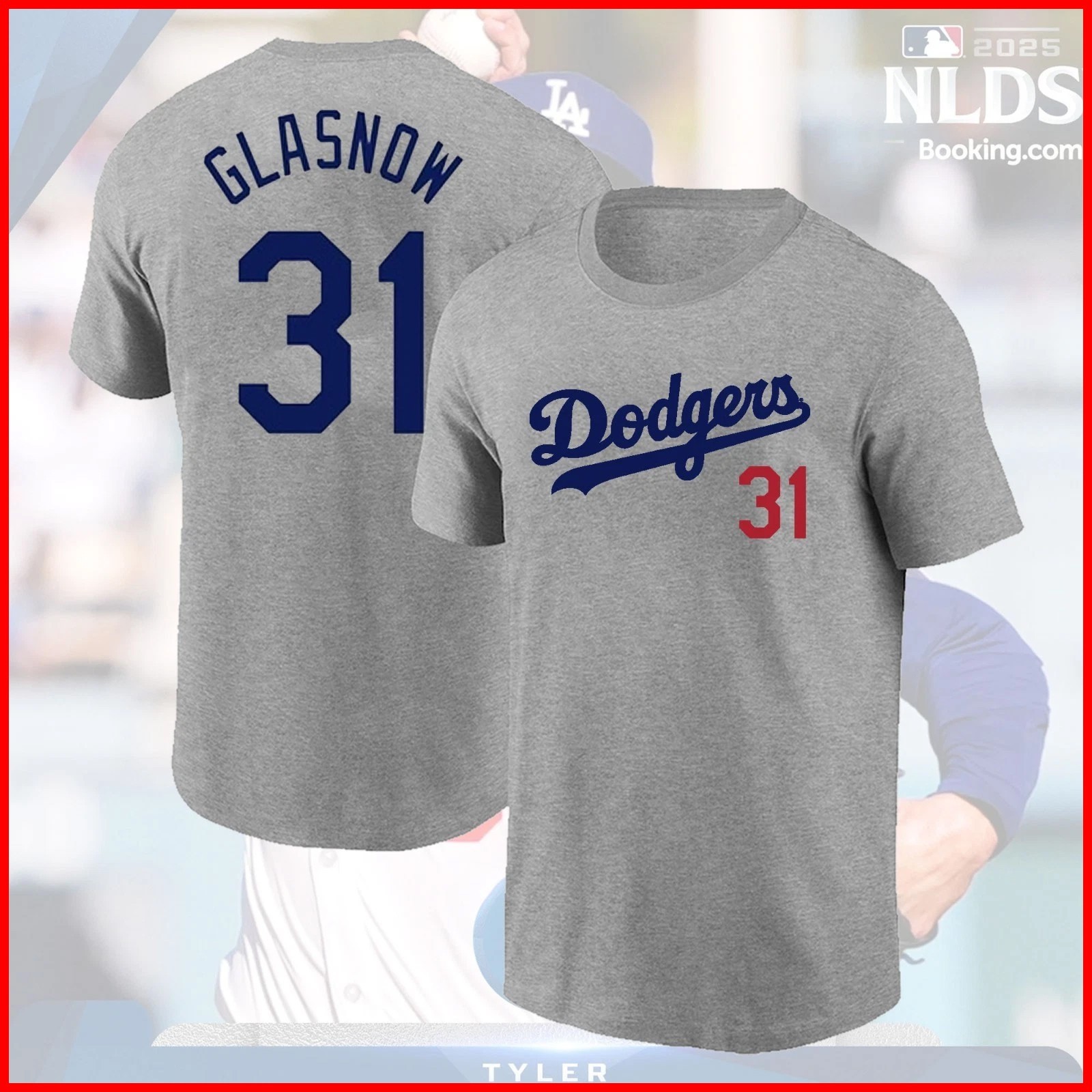 HOT 2025 Tyler Glasnow #31 Los Angeles Dodgers Player Name & Number For Fan gallery