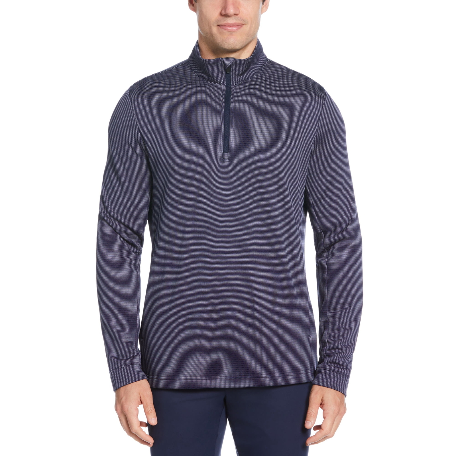 Ben Hogan Performance Men’s Blue Jacquard 1/4 Zip Long Sleeve Shirts: M-2XL gallery