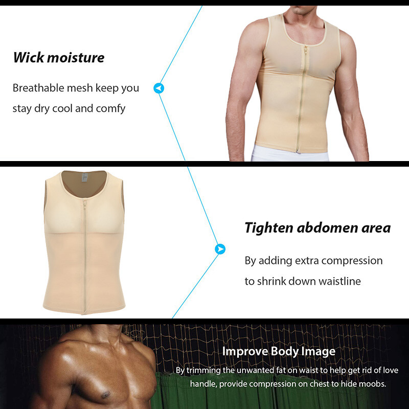 Men Slimming Body Shaper Vest Chest Compression Shirt to Hide Gynecomastia Moobs gallery