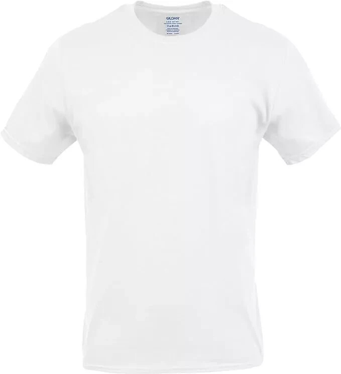 Gildan Men's Crew Neck T-Shirts, 6 Pack, White Tees, 100% Cotton gallery