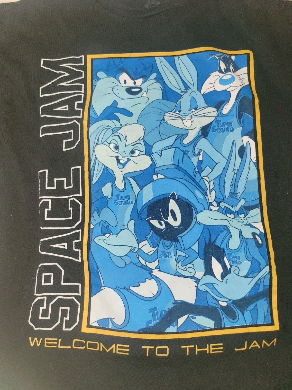 Space Jam Men’s L Black Short Sleeve Crew Neck Looney Tunes Graphic Logo Tee gallery