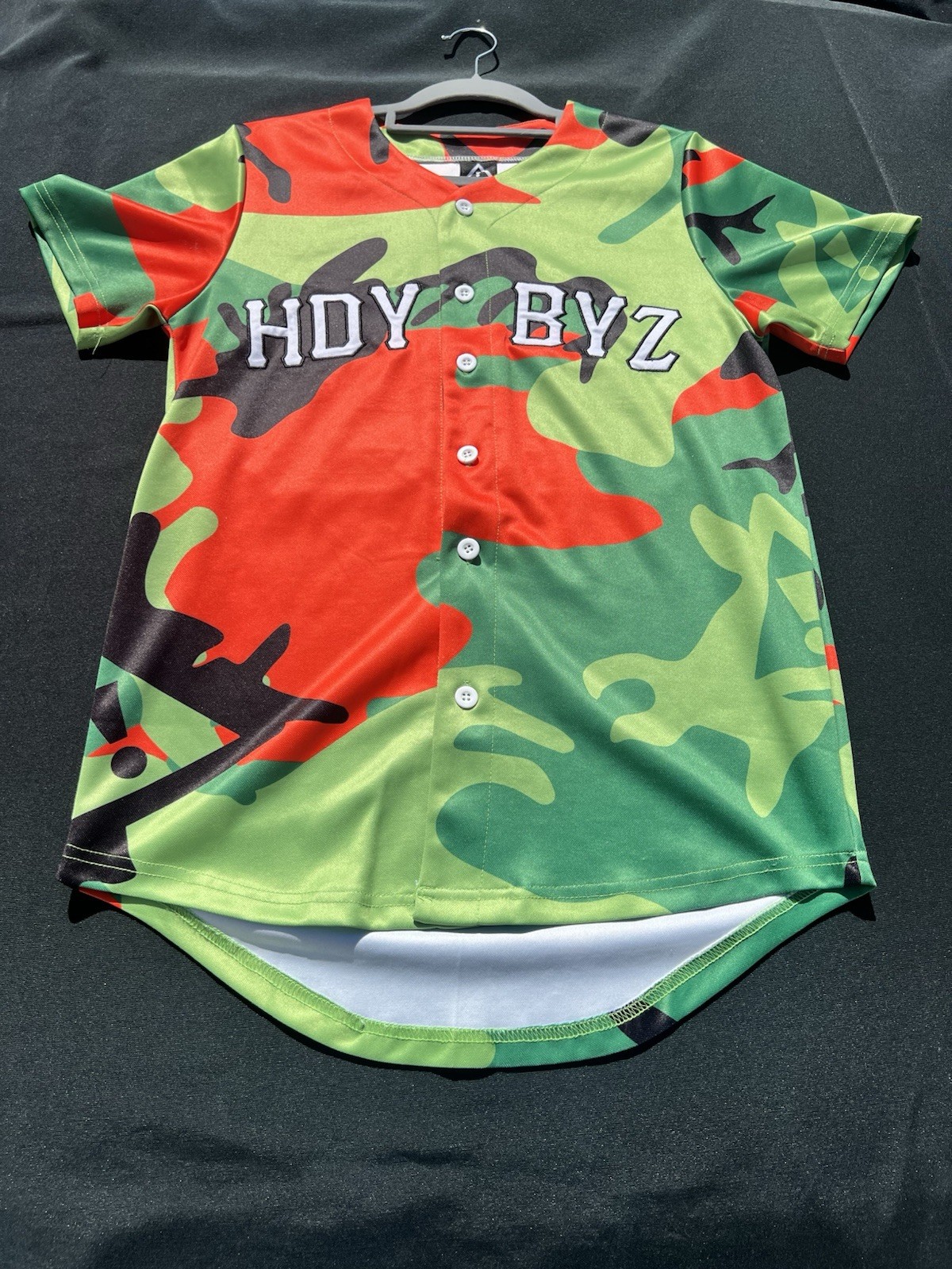 HDY BYZ Headbanger Jersey Official Festival EDM DJ Rare Orange Green Camo Rave S gallery