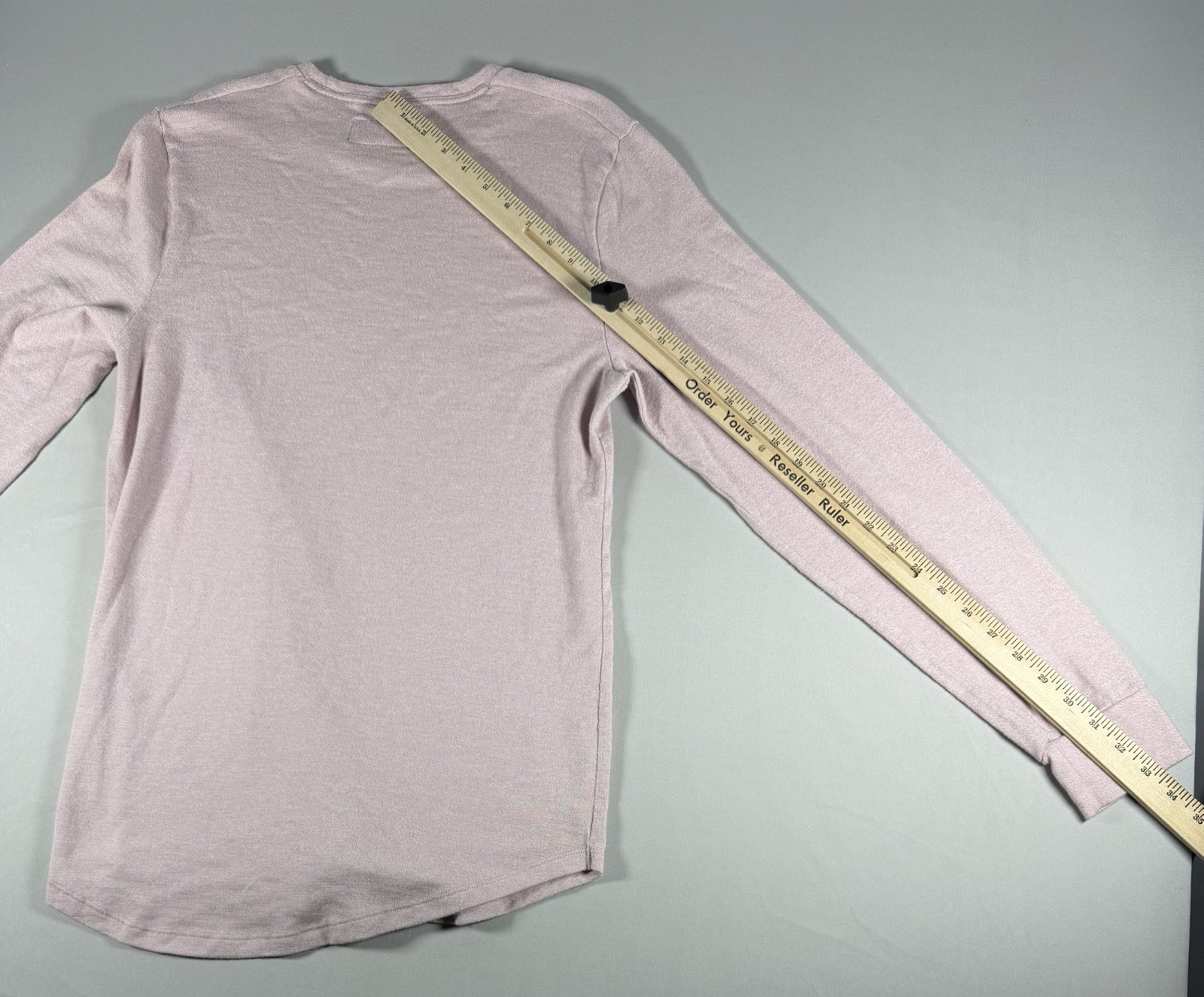 Abercrombie & Fitch Soft A&F Tee Knit T-Shirt Pink Solid Crew Neck Long Sleeve M gallery