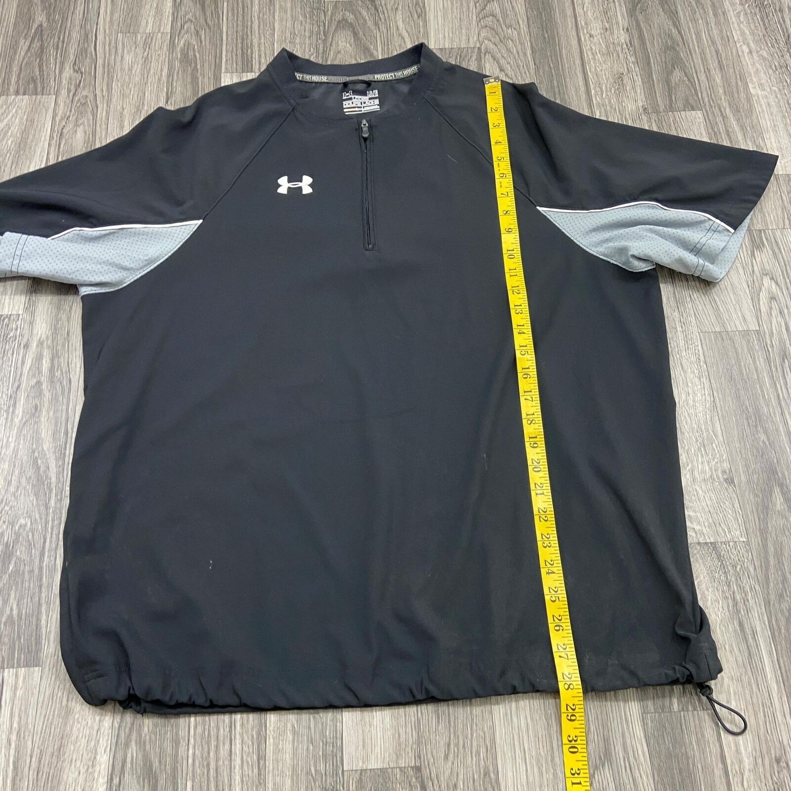 UNDER ARMOUR Loose All Season Gear Black 1/4 Zip Pullover T-Shirt Men's Size L gallery