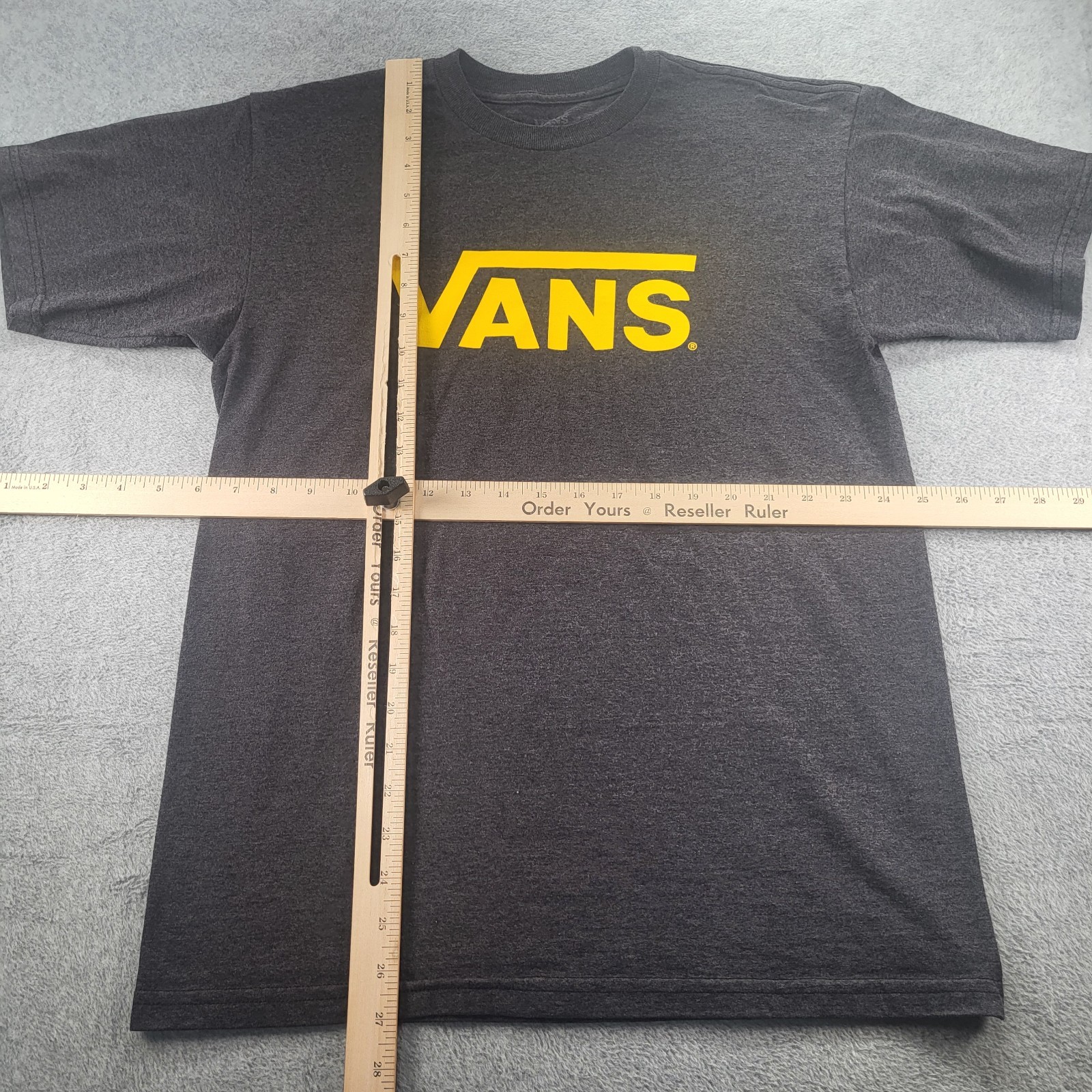 VANS Mens Gray Graphic Yellow Text Spellout T Shirt - VANS - Size M Medium gallery