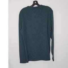 Marc Anthony Men’s Cotton Blend Teal Slim-Fit Snap Henley Shirt With Tags Large