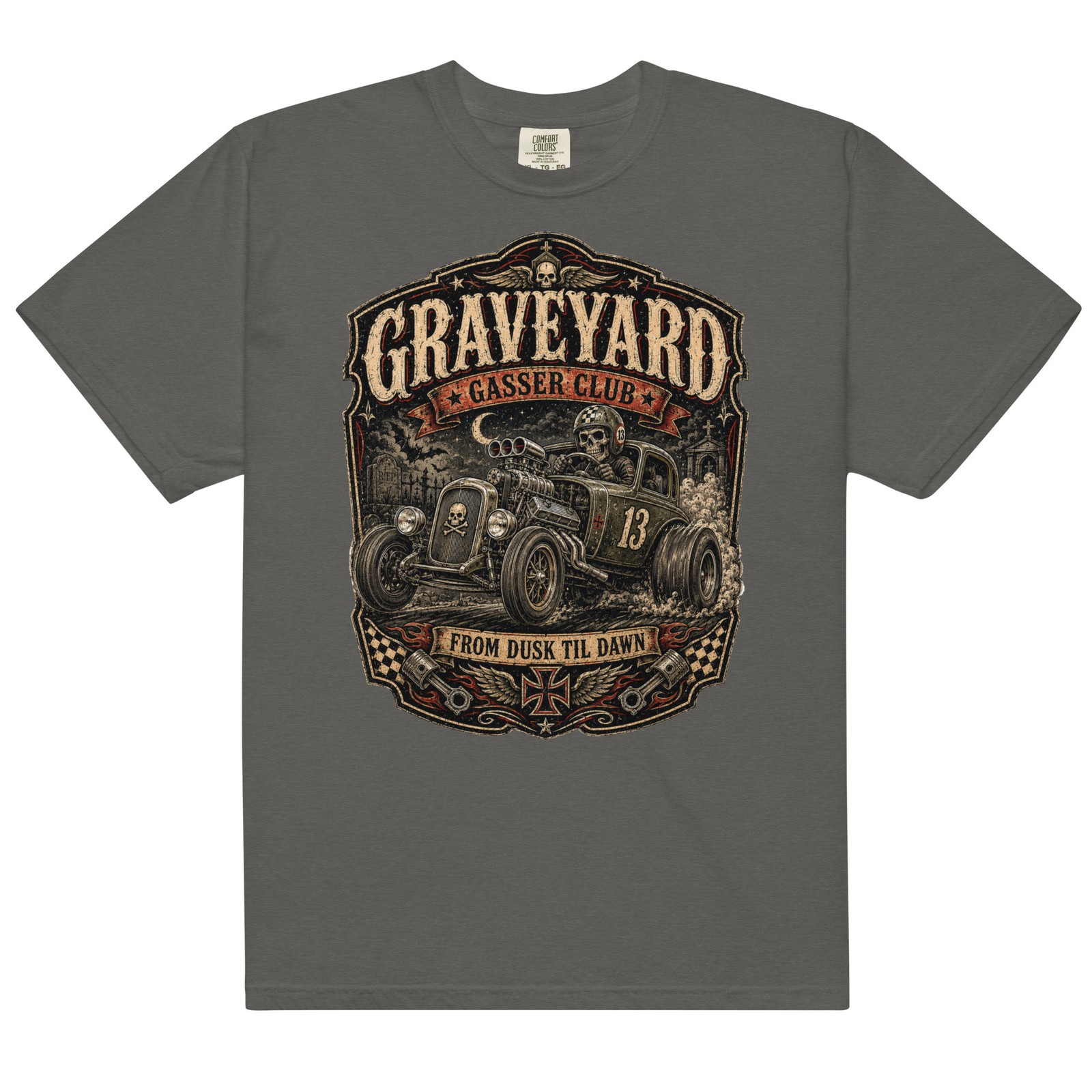 Graveyard Gasser Club 100% Cotton T-Shirt Hot Rod Racing Zombie Horror Tee S-4XL gallery