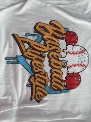Baseball Lifestyle 101 Men’s white Graphic Print Cotton Crew Neck Tee Small