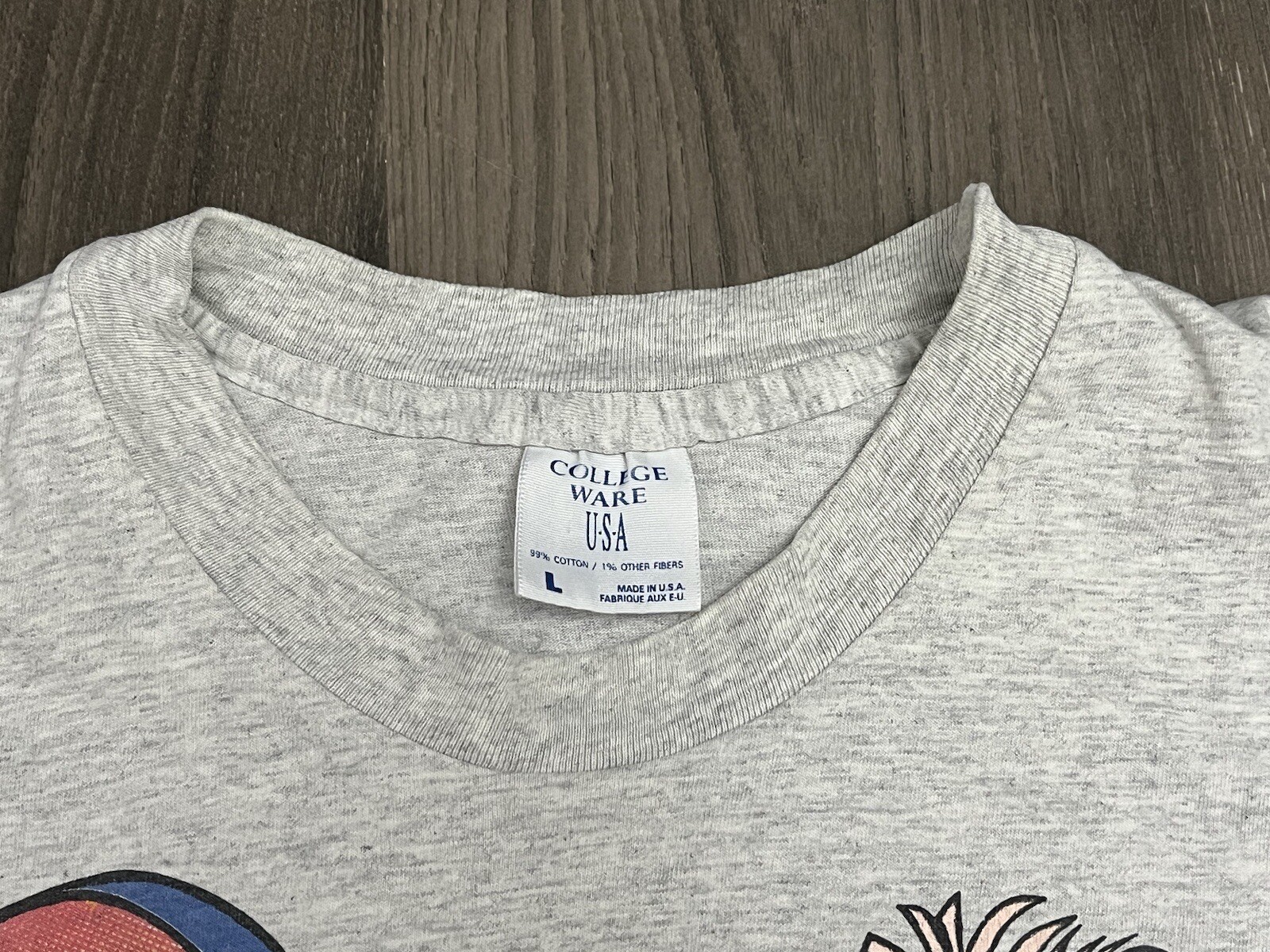 Vtg Popeye T-Shirt Size Large Gray Single Stitch Collegeware 1994 Graphic Tee gallery