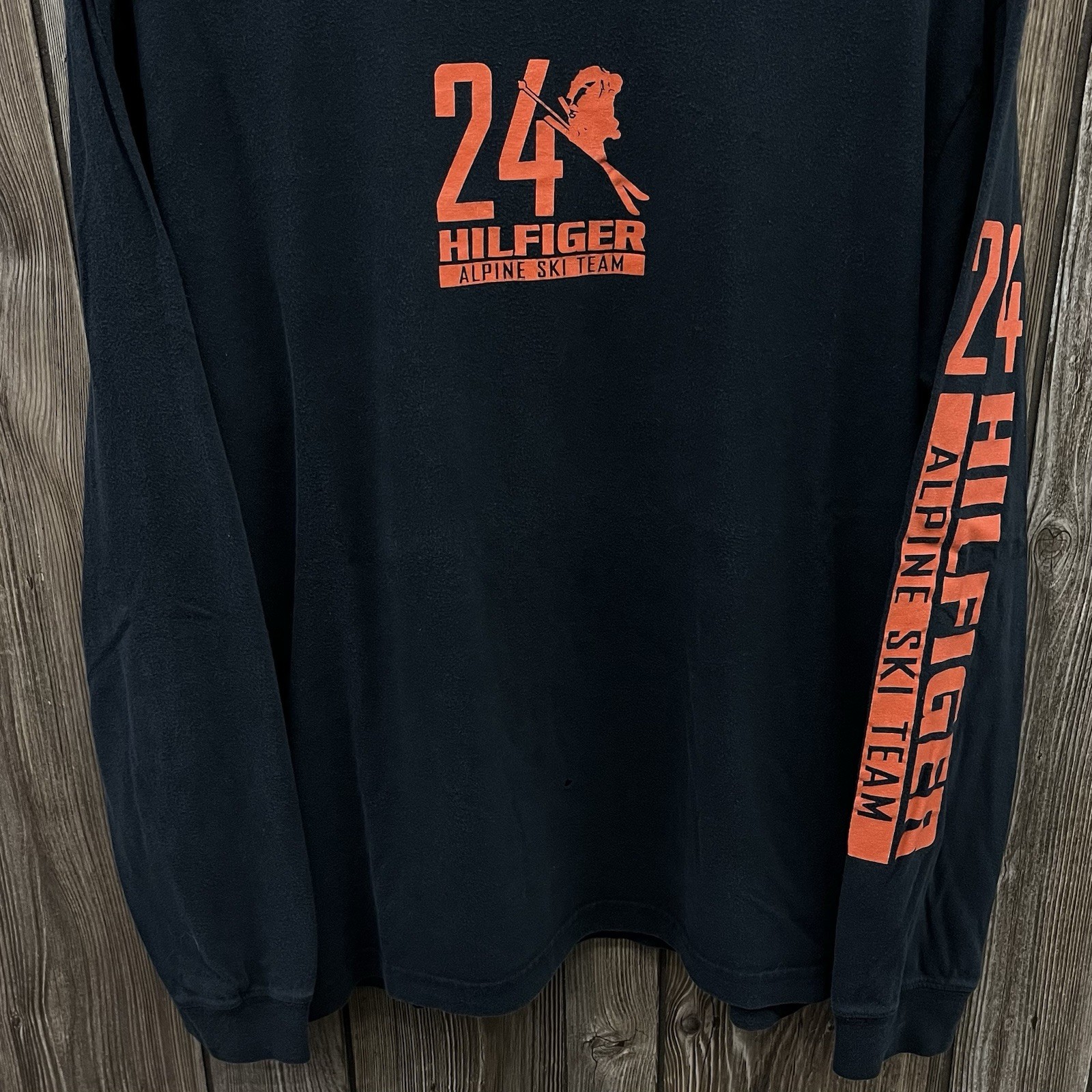 Vintage Tommy Hilfiger Alpine Ski Team Long Sleeve Tee Shirt Black Mens Large gallery