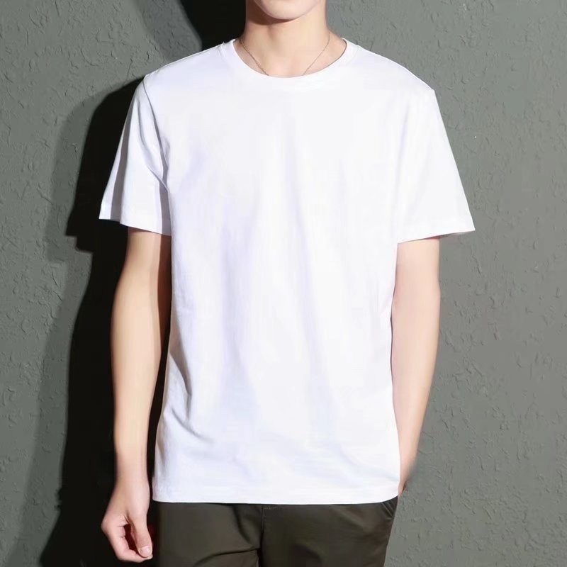 Universal Men's Polyester Fiber Plain Crew Neck Tee Short Sleeves T-Shirt M-5XL gallery