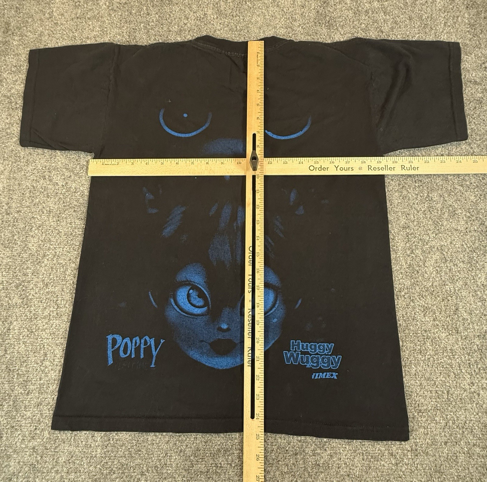 Poppy Playtime Huggy Wuggy T-Shirt Mens M Black Graphic Tee Double Sided Animex gallery