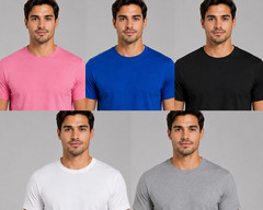 Men’s 5 Pack Plain Cotton Jersey Short Sleeve T-Shirts Regular Fit Crew Neck