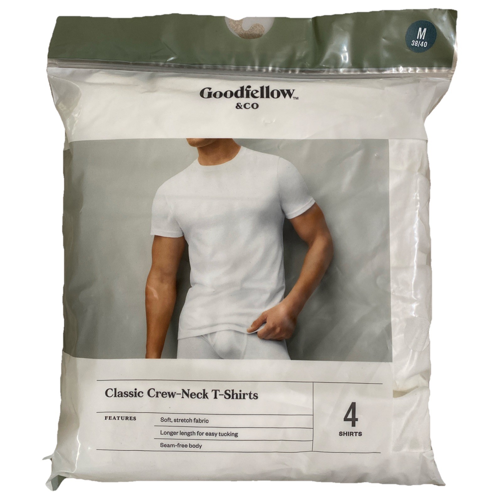 Goodfellow & Co Classic Crew-Neck T Shirts (38/40M)4 Pack