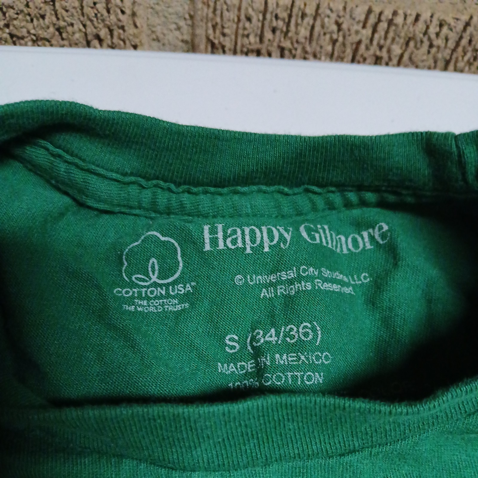 HAPPY GILMORE JUST TAP IT IN MENS GREEN T SHIRT SIZE SMALL 34-36 GOLF THEME NEW gallery