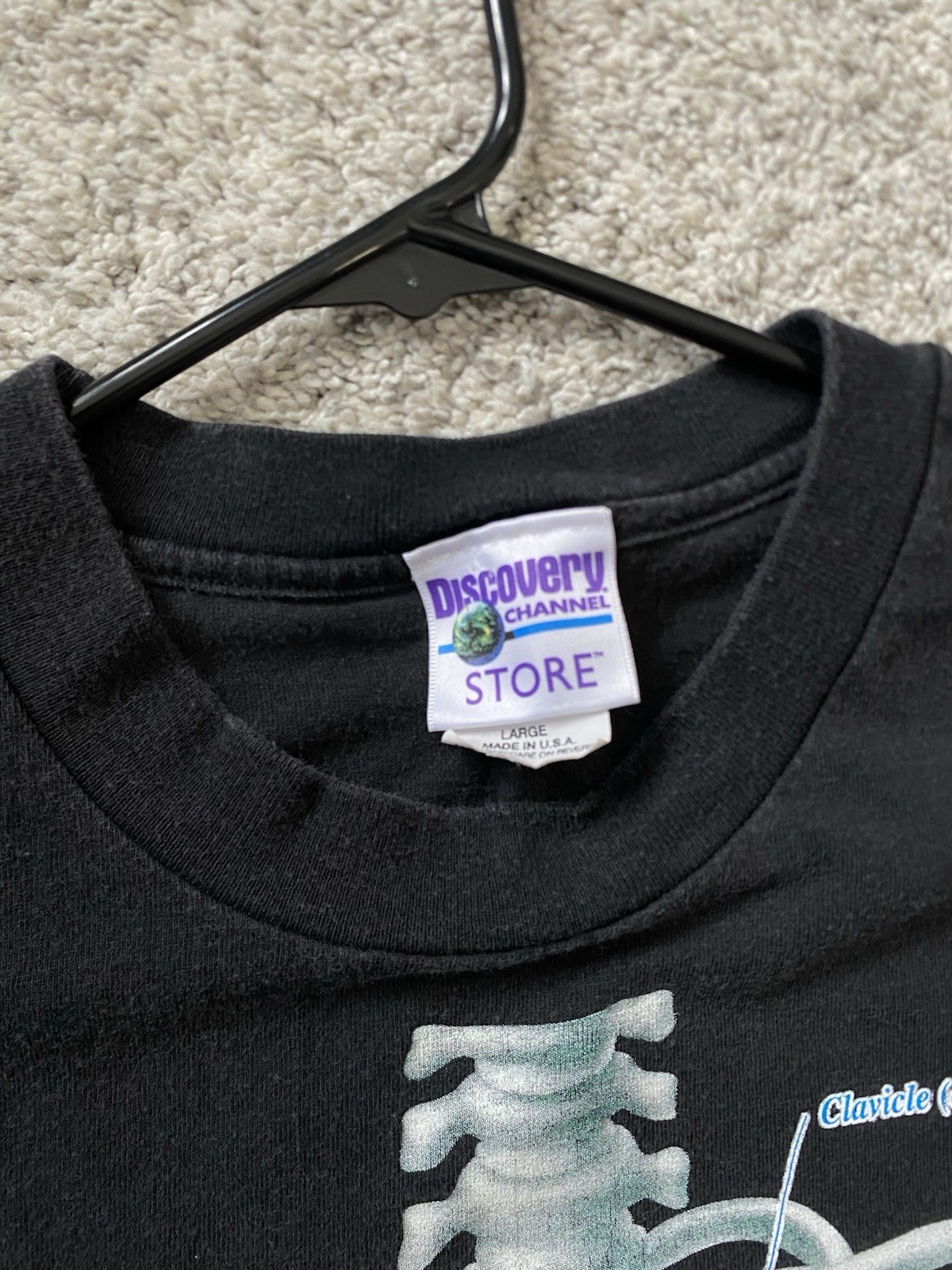 Vtg 90s Discovery Channel Skeleton Rib Cage T-shirt Adult L Mall goth Retro Emo gallery