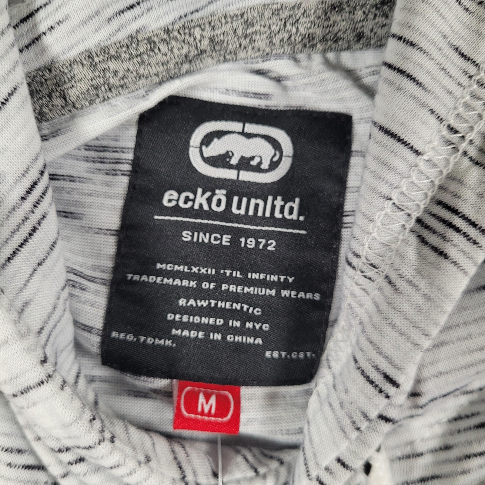 Ecko Unltd Hoodie Mens Medium White Space Dye Short Sleeve Pullover Shirt Street gallery