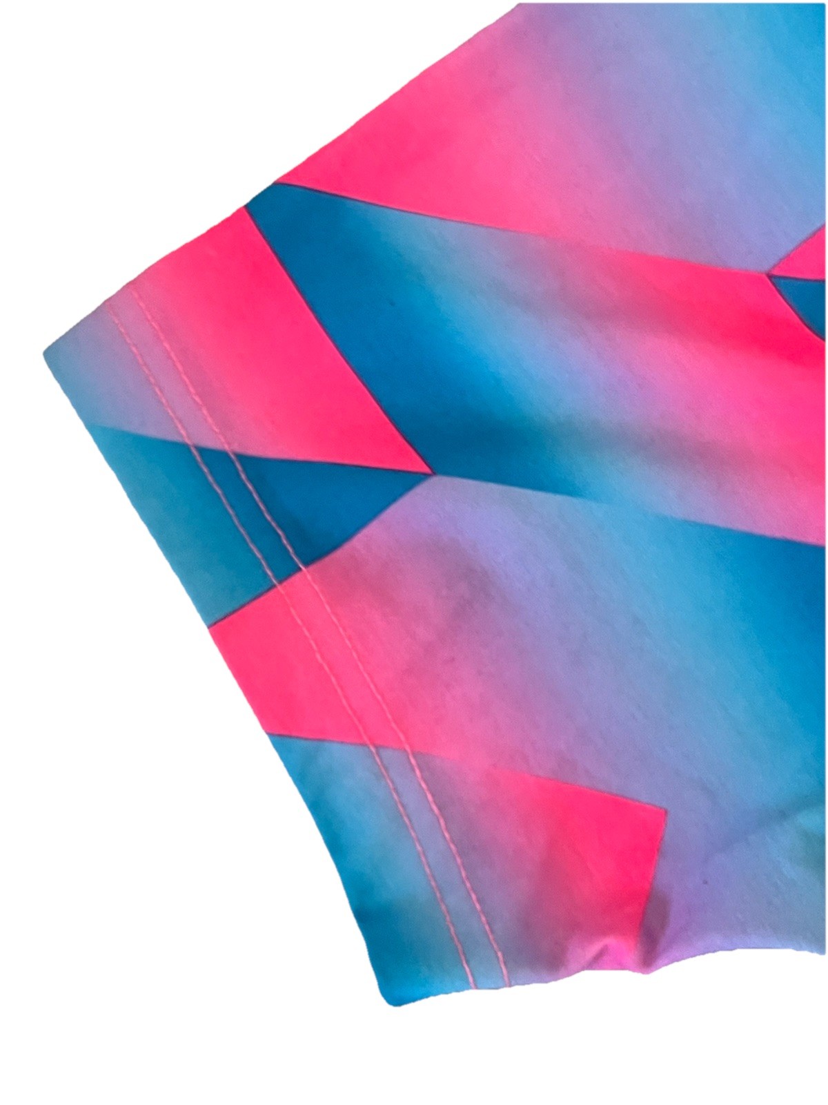 NWOT Sz Sm Unisex ADIDAS Originals Chevron Trefoil Graphic T-Shirt Pink Blue gallery