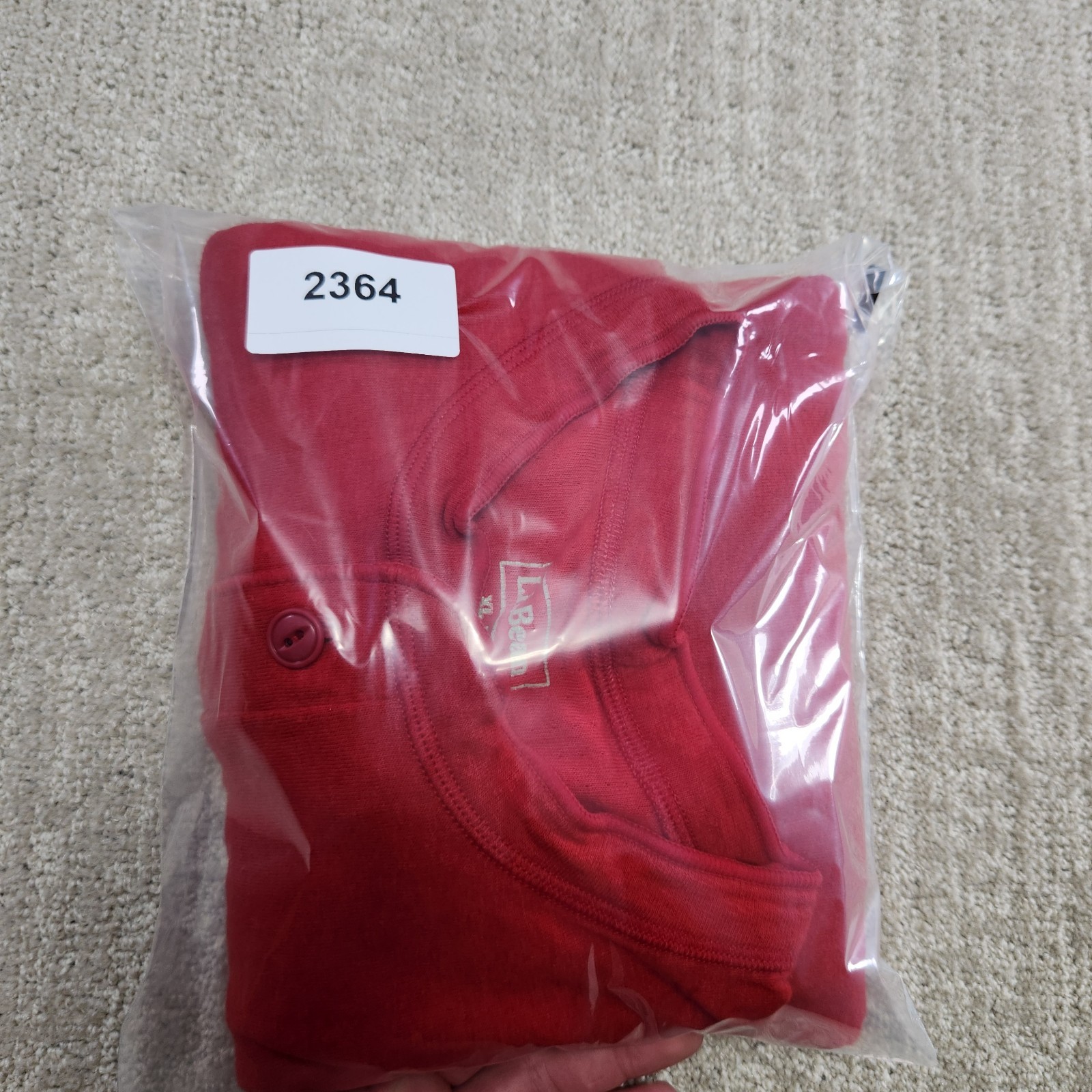 LL Bean River Driver Shirt Men XL Wool Blend Henley Red Hiking Double Layer Face gallery