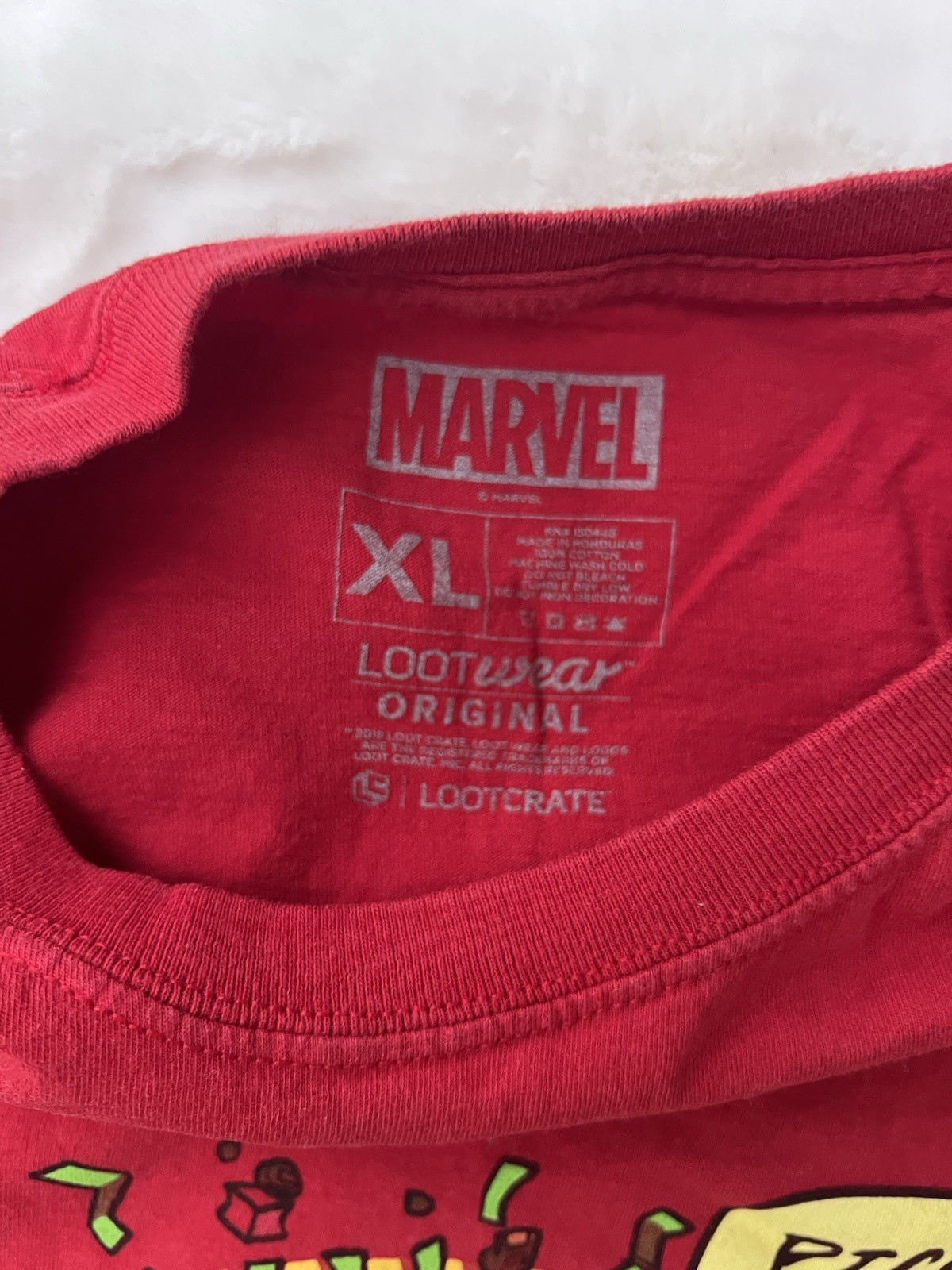 Marvel Deadpool Taco Graphic T-Shirt Red XL Lootcrate Short Sleeve Tee gallery