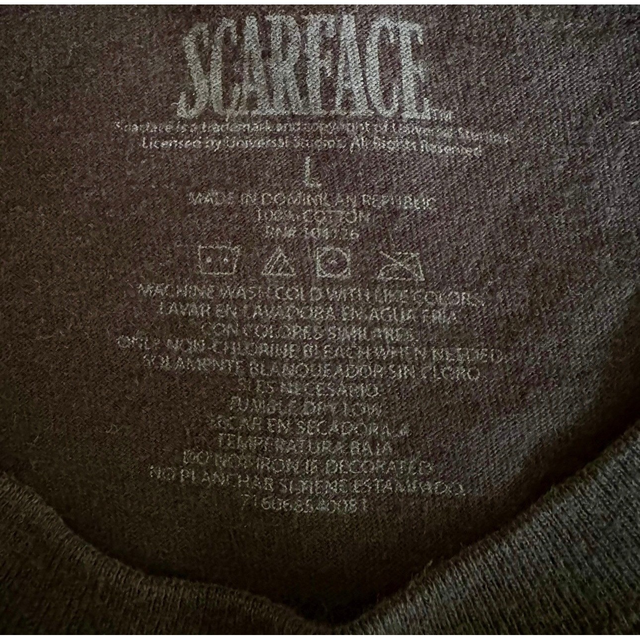 Scarface Tony Montana Graphic T-Shirt Mens Large Black Cotton Movie Promo Tee gallery
