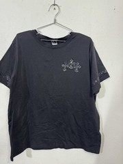 Chrome Hearts Multi Cross Patch Leather T-Shirt XXL Faded Black USA Rare