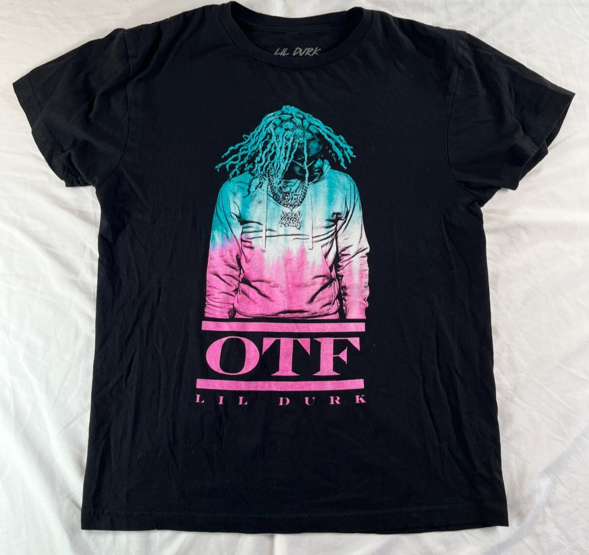 Lil Durk T Shirt Size Medium OTF Rap Graphic Black Hip Hop Graphic Tee