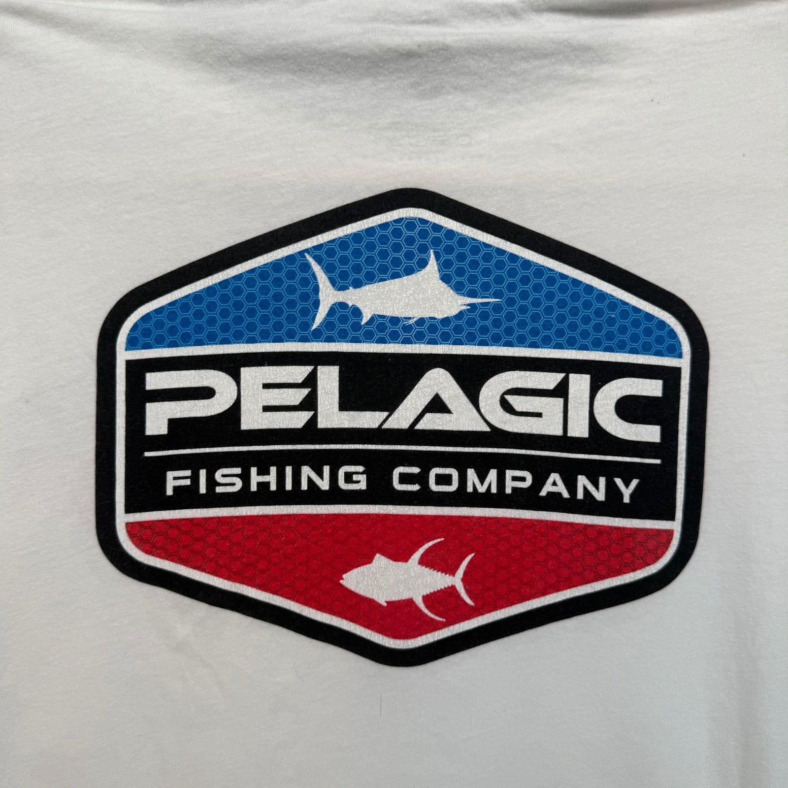 Pelagic Tshirt Mens Large White Fishing Company Graphic Logo Saltwater Tee gallery