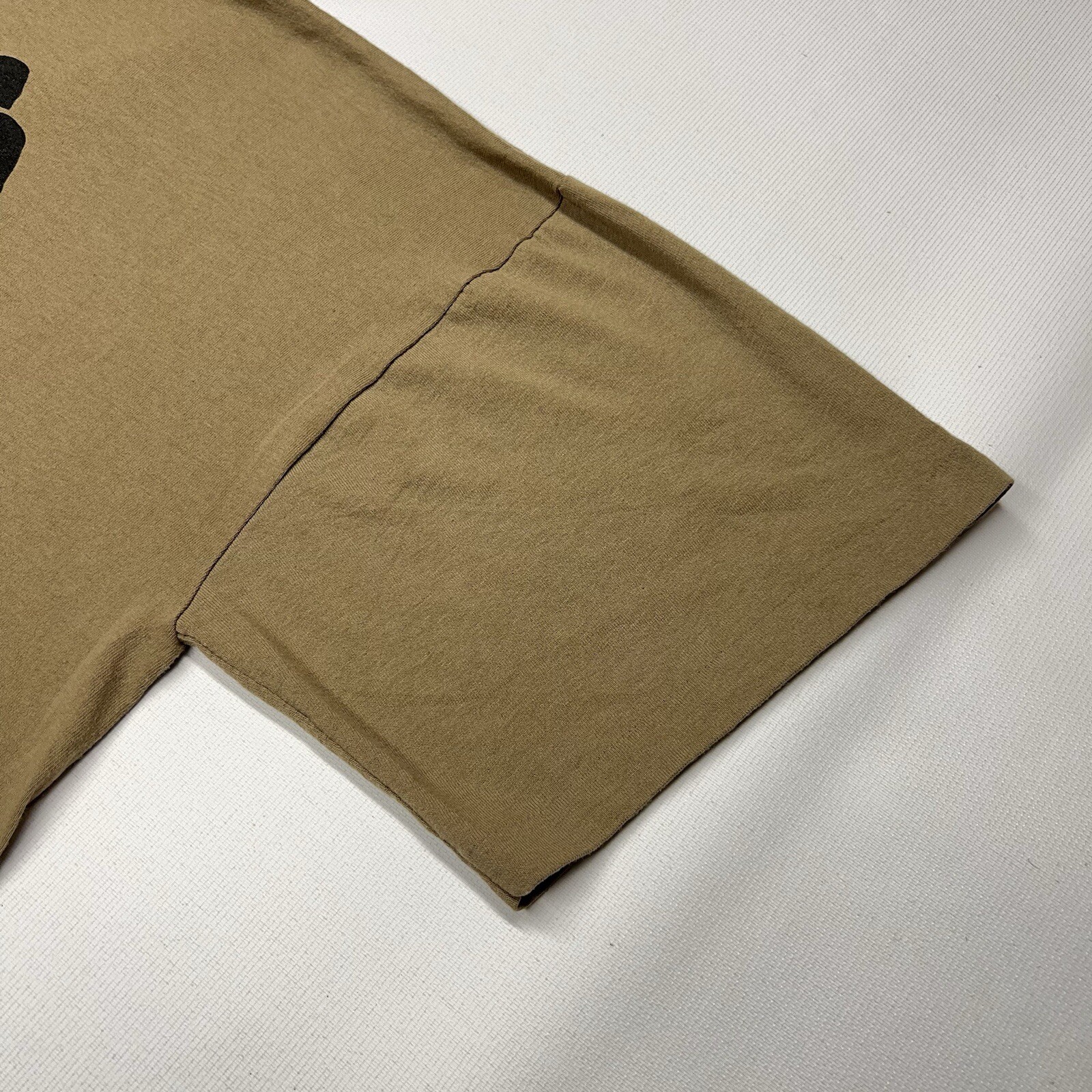 VTG Surplus Tee Shirt Mens Large Brown Military Gear Gun Flag Single Stitch USA gallery