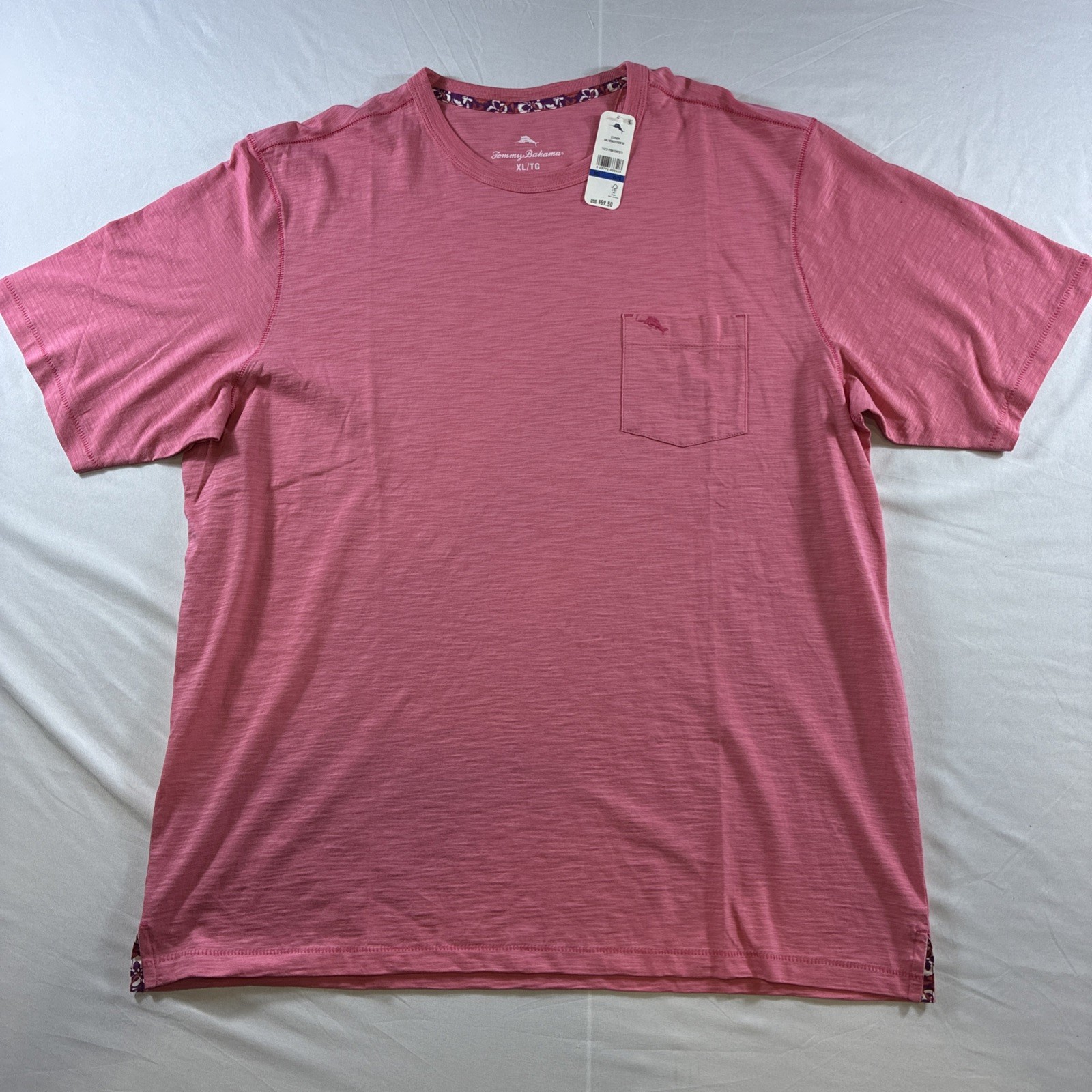 Tommy Bahama Bali Beach Crew Neck Shirt Men’s XL New Pink Confetti gallery