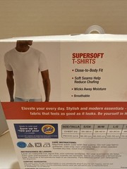 3 Pack Hanes Men’s Medium Supersoft T-Shirt Viscose From Bamboo Tagless