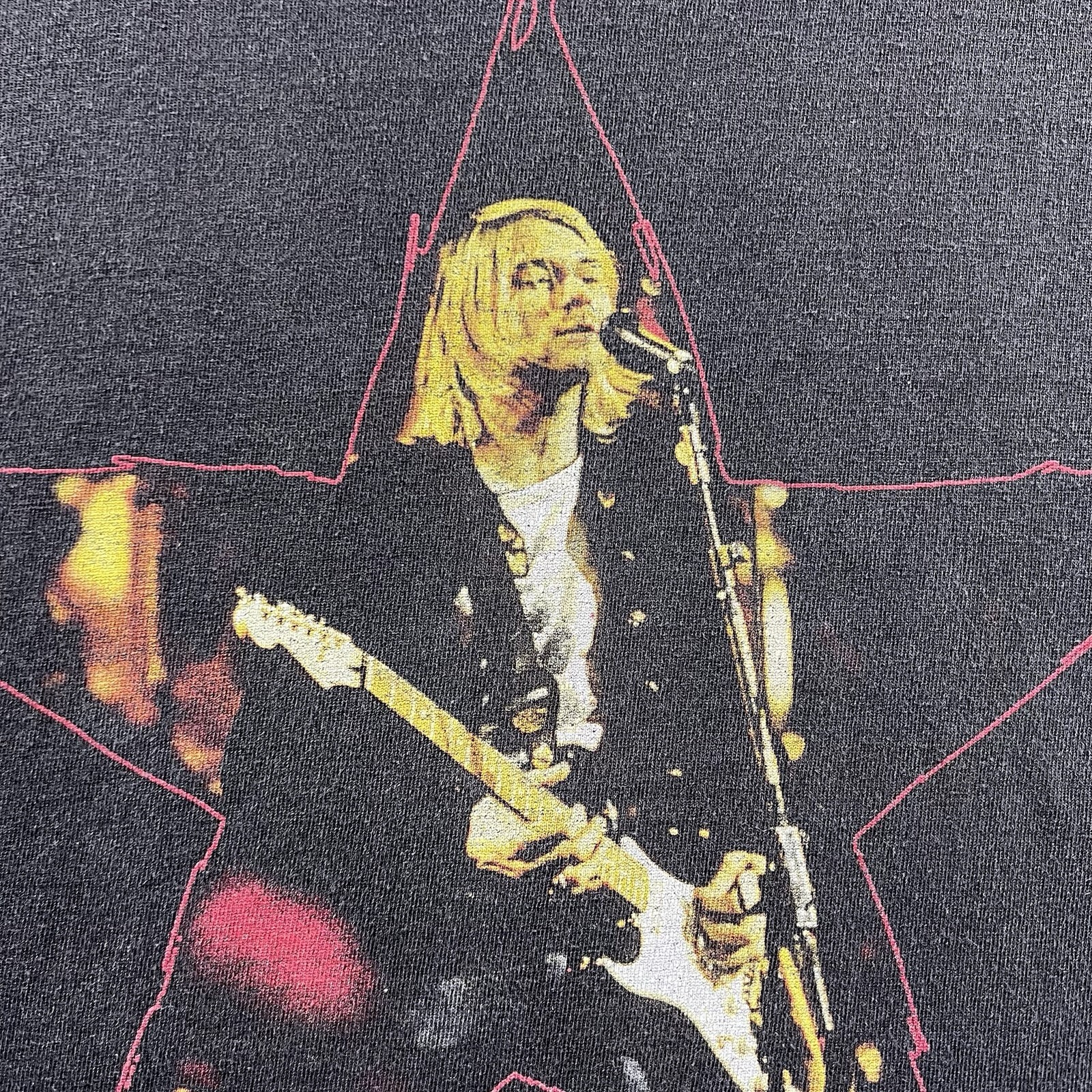 Vintage Kurt Cobain Shirt Mens XL Black Faded 90s Grunge GIANT Tag End Of Music gallery