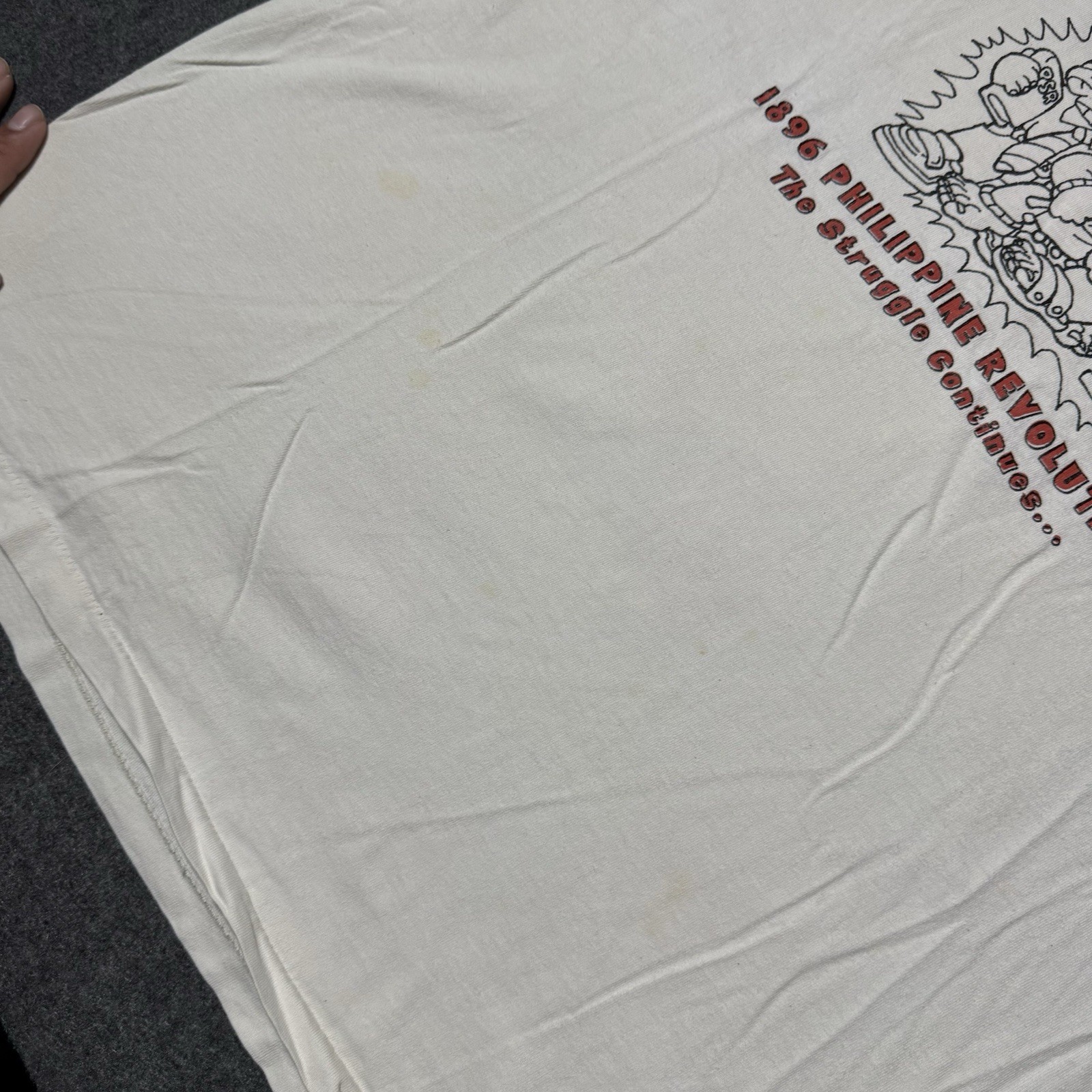 VTG 90s RARE Philippine Revolution Double Sided Mens Tshirt Sz XL Single Stitch gallery