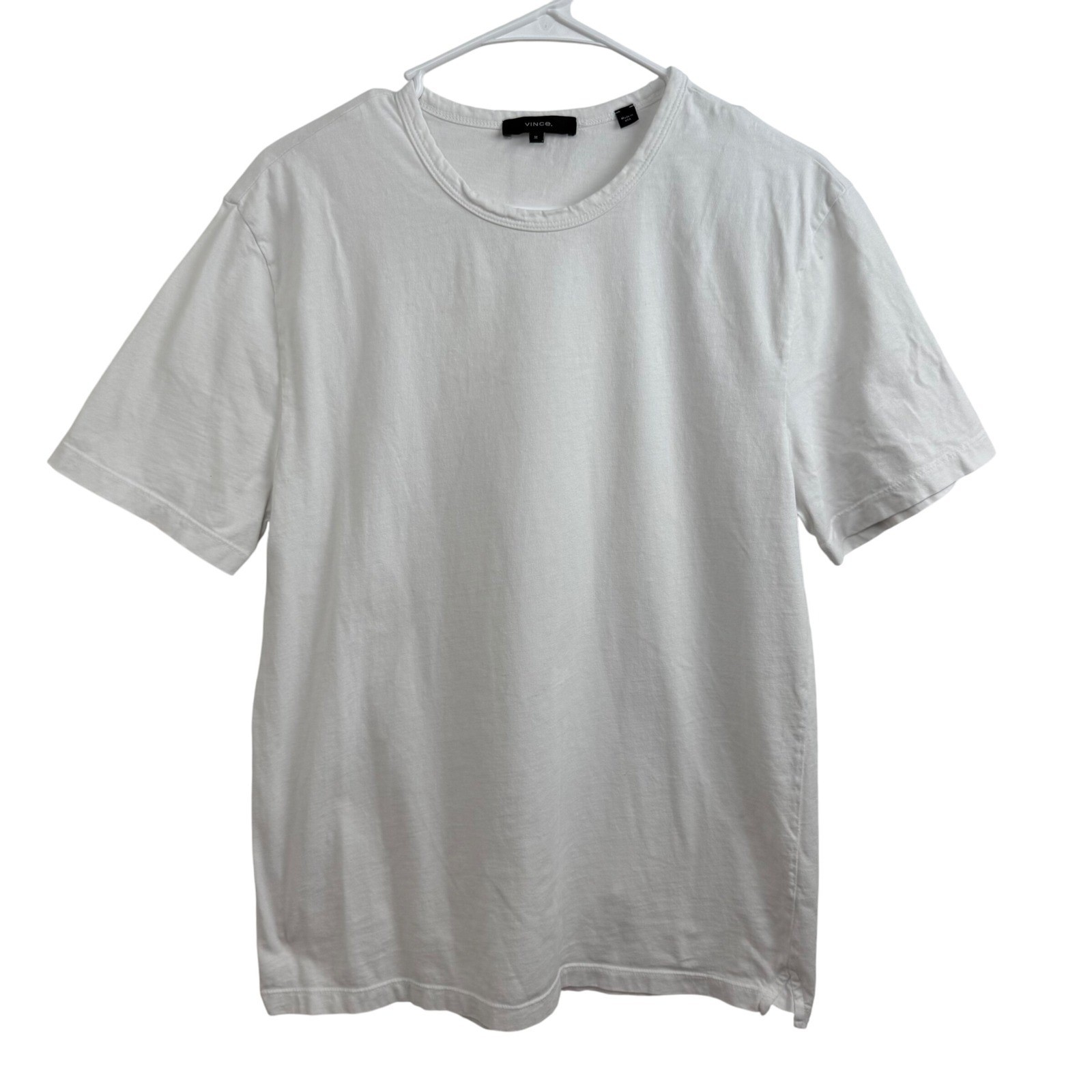 Vince Men's White Crewneck T-Shirt Medium 100% Cotton Made in USA Minimalist gallery