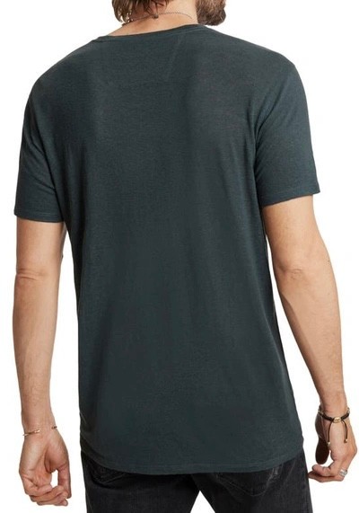 John Varvatos Men's Evolution Floral Embroidery Linen SS Crew T-Shirt Dried Sage gallery