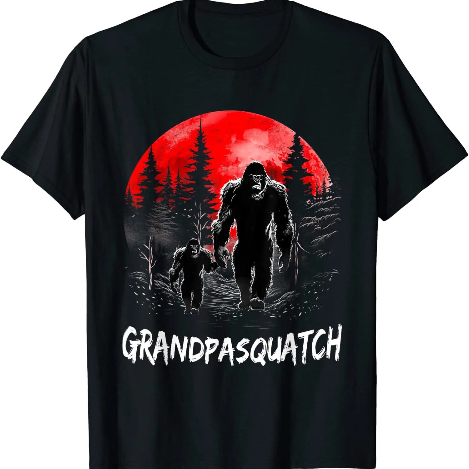 2025/Bigfoot Dad Sasquatch Yeti Fathers Day Funny Gift Unisex T-Shirt