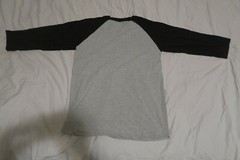 Champion Baseball Raglan Long Sleeve Tee Cotton Ribbed Uncle Maddio’s Pizza Gray