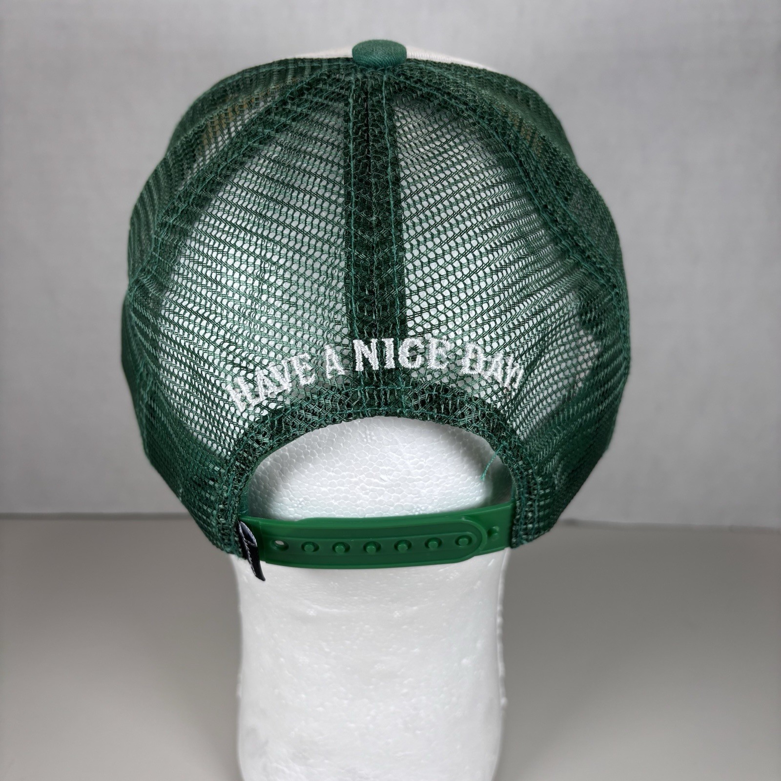 MA®KET Trucker Hat Green White Nurture Yourself Protect Peace Mesh Snapback gallery
