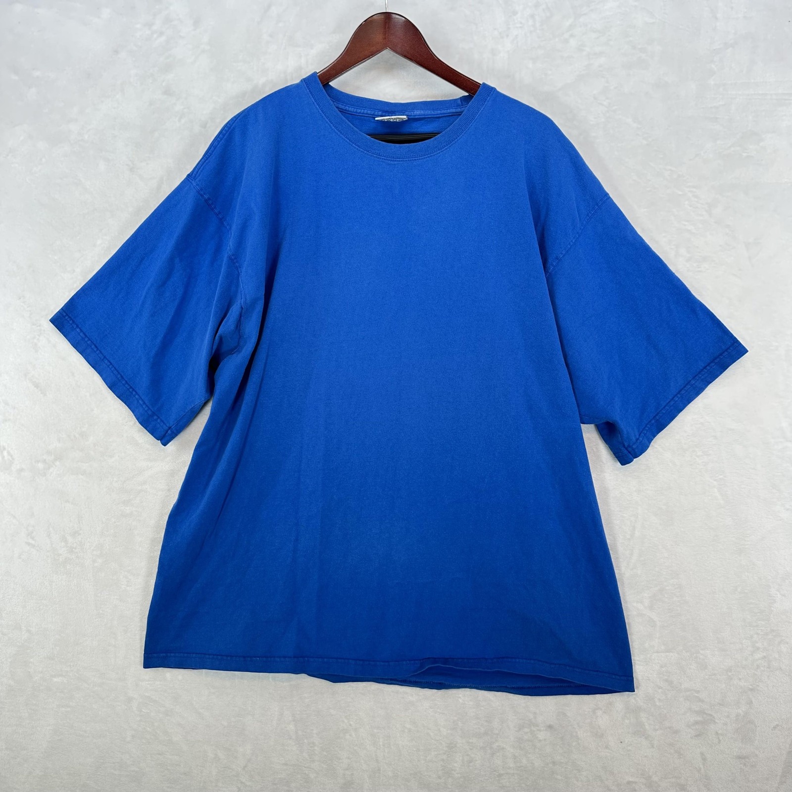 Vintage Pluma Shirt Mens XL Blue Heavyweight Cotton Crewneck Solid Blank Tee 90s gallery