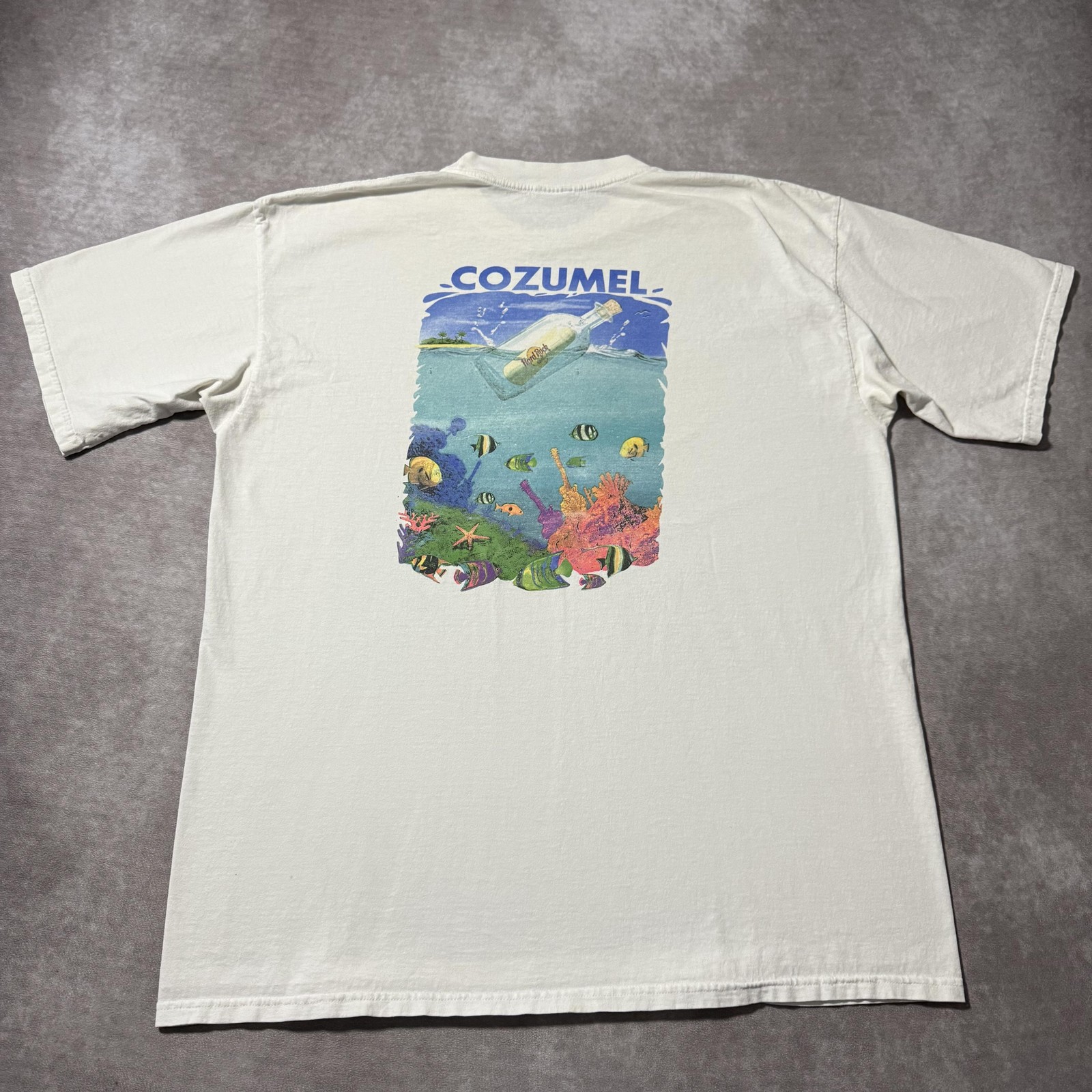 Vintage 90s Hard Rock Cafe Cozumel Shirt Mens L Coral Reef Fish gallery