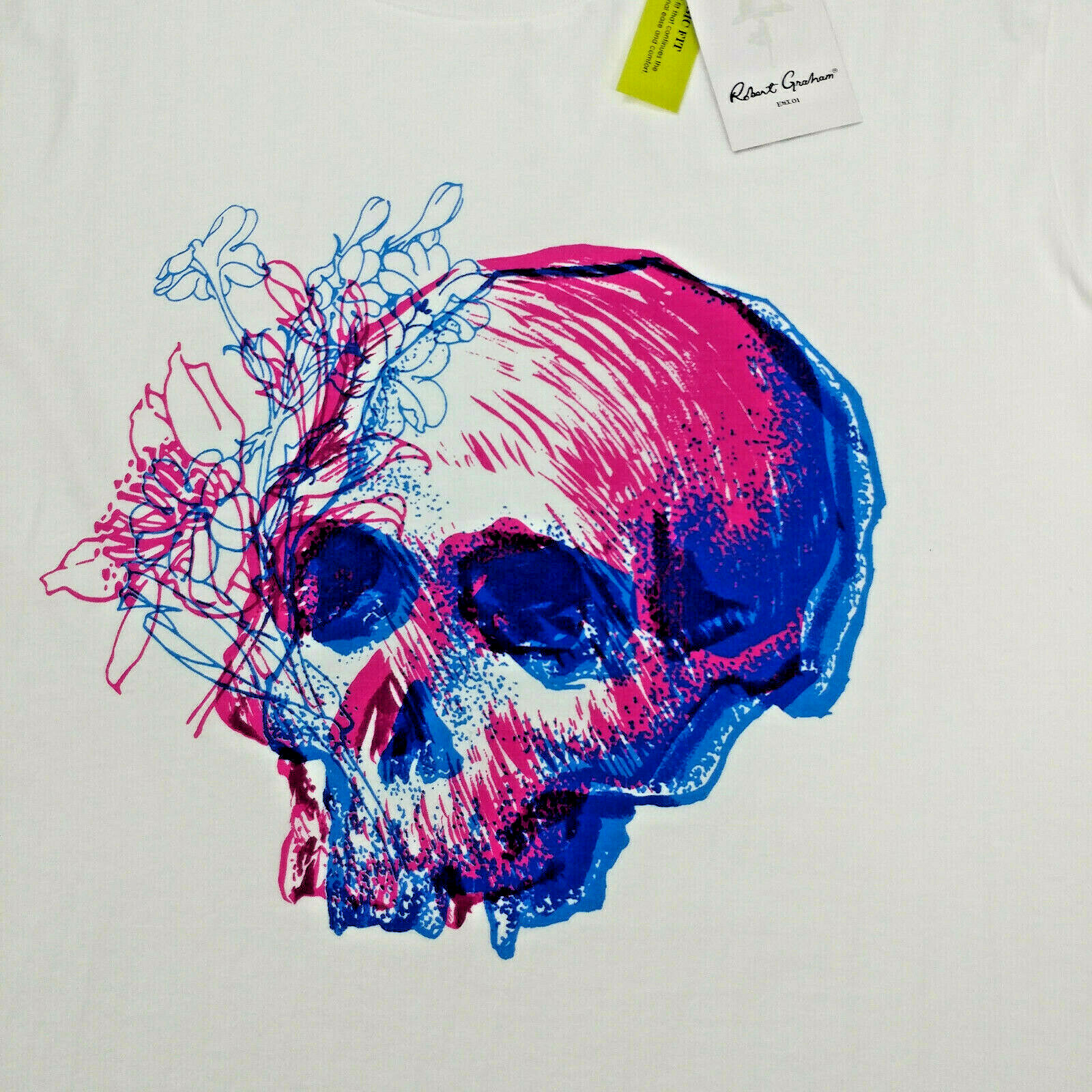 Robert Graham Men's Rio Grande Skull White Short Sleeve T-Shirt Size M L gallery