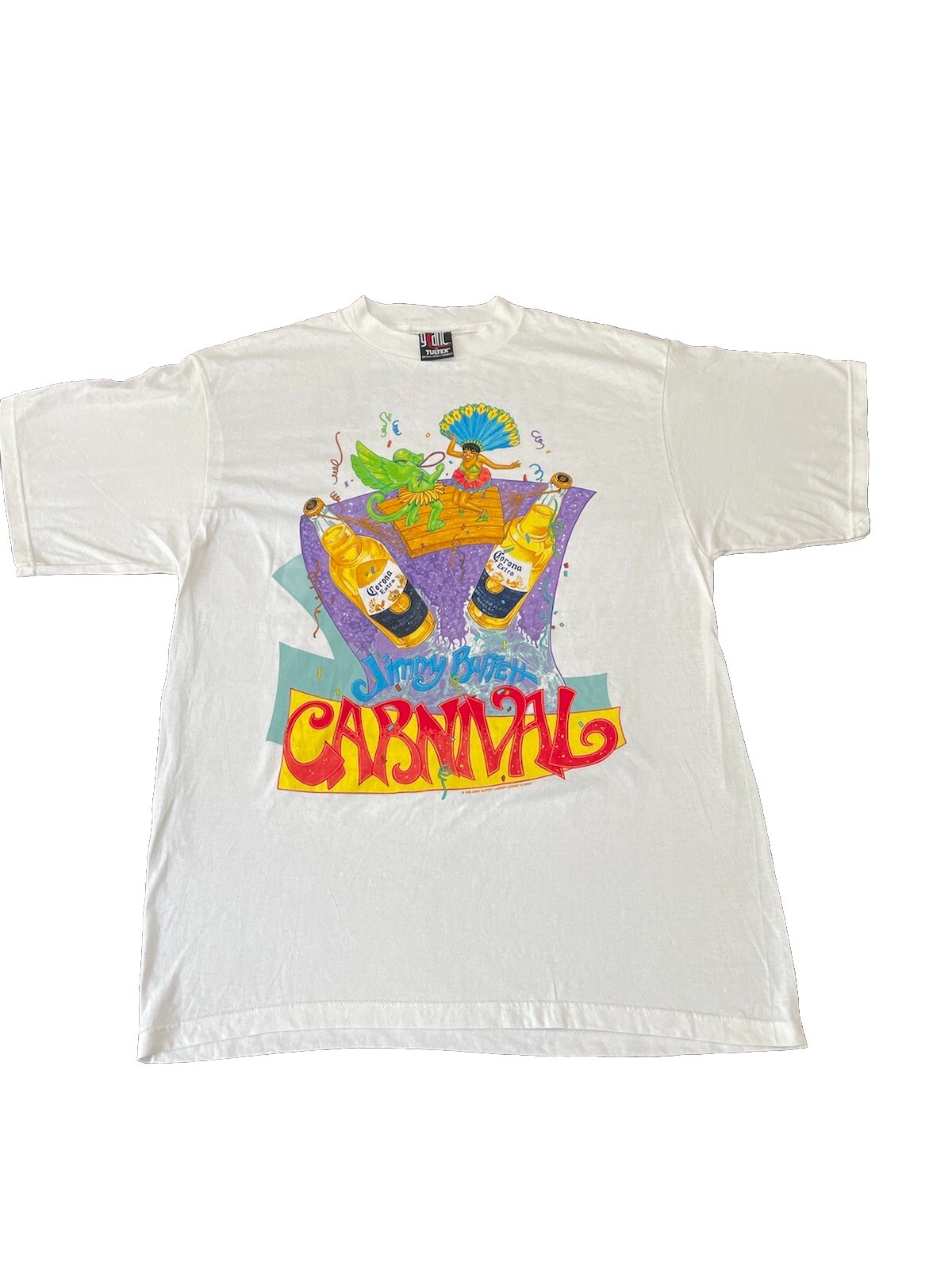 Rare Vintage 90s Jimmy Buffett Carnival Tour 1998 T-Shirt XL Giant White Corona
