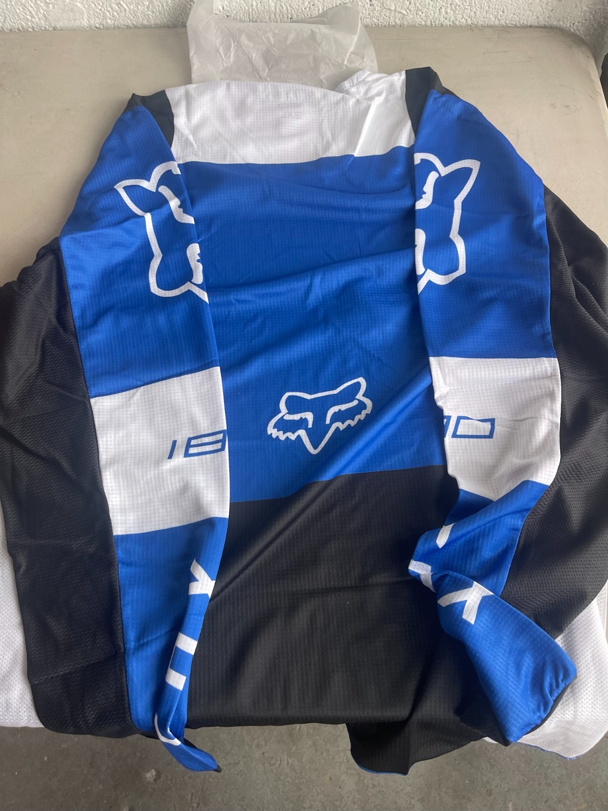 Fox Racing 180 Racing Mens Blue White Black Colorblock Lux Jersey Size 2XL New gallery