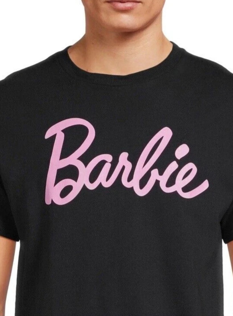 Barbie Mens Short Sleeve Black Crewneck Logo Graphic T- shirt Size S 34-36 Small gallery