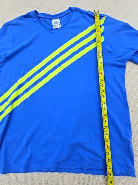 Adidas Mens T Shirt Blue Striped Three Stripe XL Cotton Crew Neck gallery