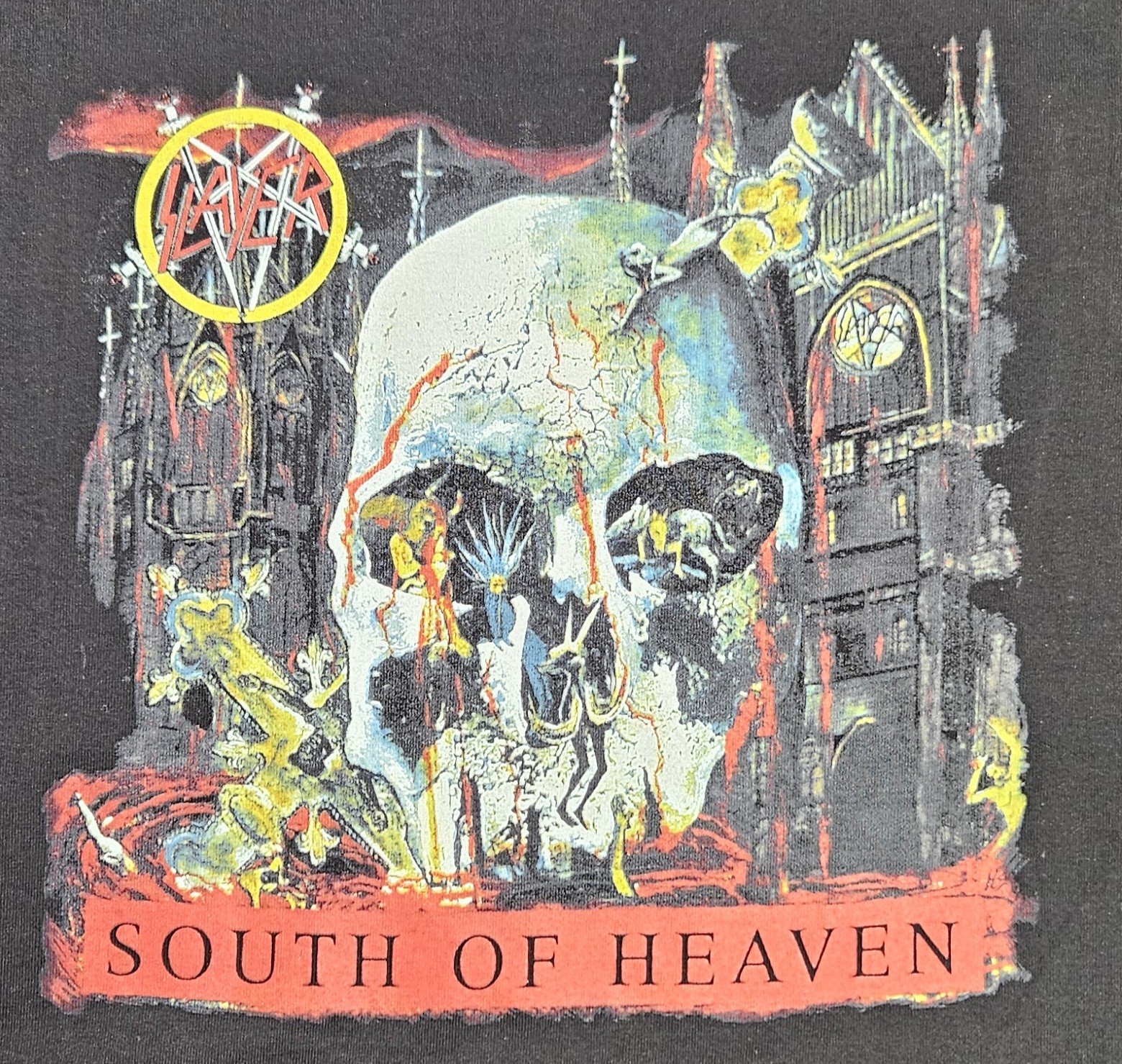 Men's SLAYER South Of Heaven T-shirt Global Licensed True to Size Large Black gallery