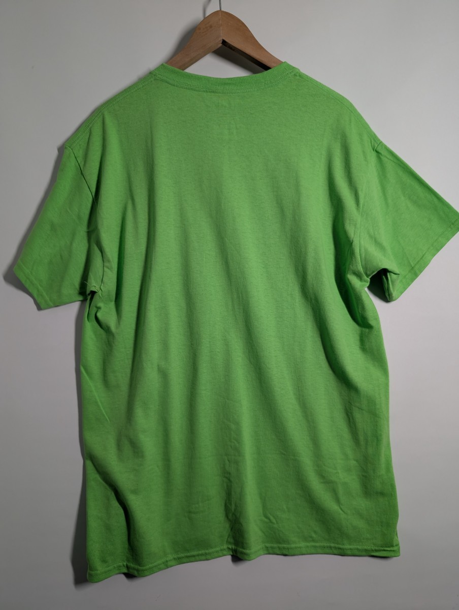 Gildan Mens T Shirt Lime Green Size LG 100% Cotton Regular Fit Short Sleeve Tee gallery