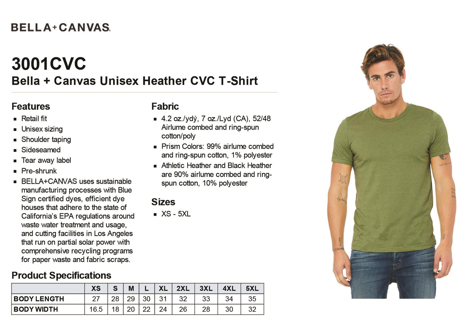 BELLA+CANVAS Unisex Short Sleeve Heather CVC Crew Neck Stylish T-Shirt 3001CVC gallery